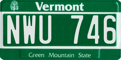 VT license plate NWU746