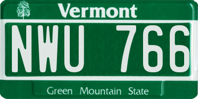 VT license plate NWU766