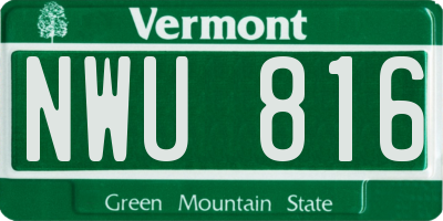 VT license plate NWU816