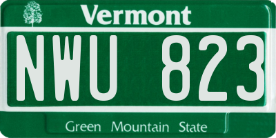 VT license plate NWU823