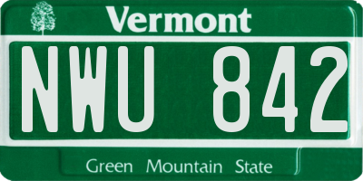 VT license plate NWU842