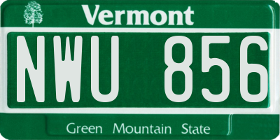 VT license plate NWU856