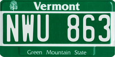 VT license plate NWU863