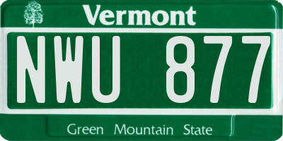 VT license plate NWU877