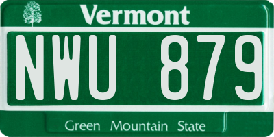 VT license plate NWU879