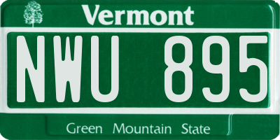 VT license plate NWU895