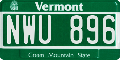 VT license plate NWU896