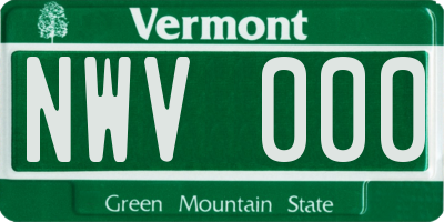VT license plate NWV000