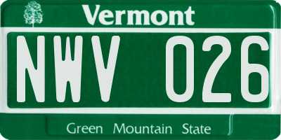 VT license plate NWV026