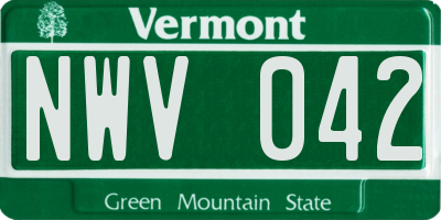 VT license plate NWV042