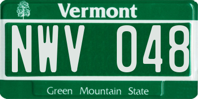 VT license plate NWV048