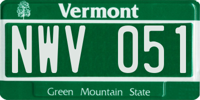 VT license plate NWV051