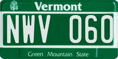 VT license plate NWV060