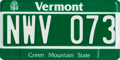VT license plate NWV073