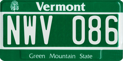 VT license plate NWV086