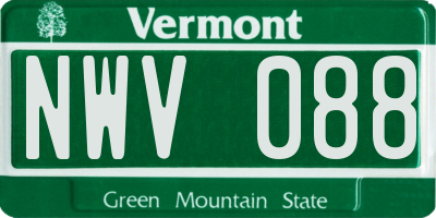 VT license plate NWV088
