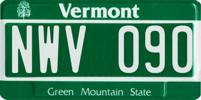 VT license plate NWV090