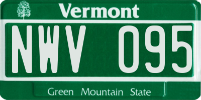 VT license plate NWV095