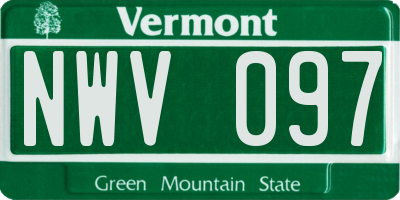 VT license plate NWV097