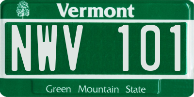 VT license plate NWV101