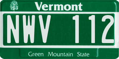 VT license plate NWV112