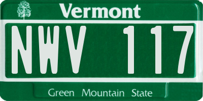 VT license plate NWV117