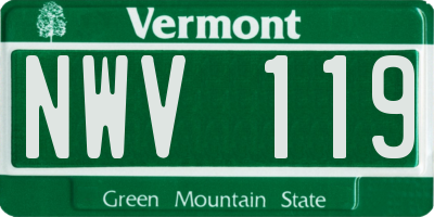 VT license plate NWV119