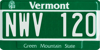 VT license plate NWV120