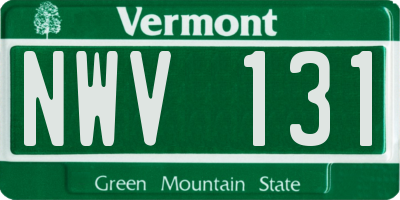 VT license plate NWV131
