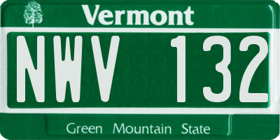 VT license plate NWV132