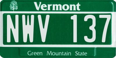 VT license plate NWV137