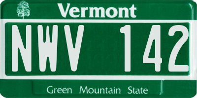 VT license plate NWV142