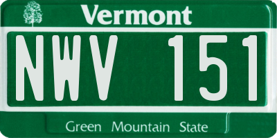 VT license plate NWV151