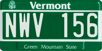 VT license plate NWV156