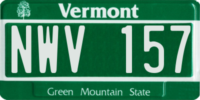 VT license plate NWV157