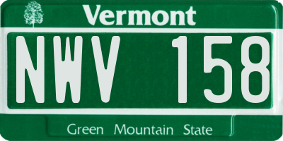VT license plate NWV158