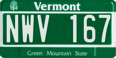 VT license plate NWV167