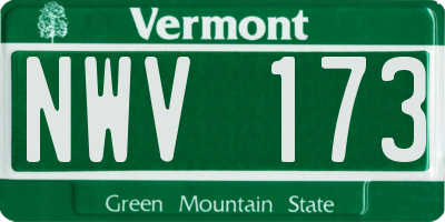 VT license plate NWV173