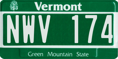 VT license plate NWV174