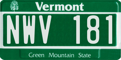 VT license plate NWV181