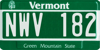 VT license plate NWV182