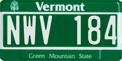 VT license plate NWV184