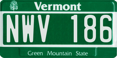 VT license plate NWV186