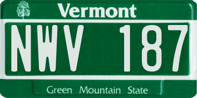 VT license plate NWV187