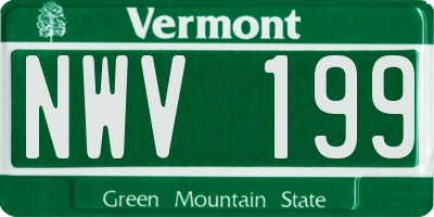VT license plate NWV199