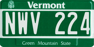 VT license plate NWV224