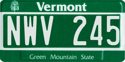 VT license plate NWV245