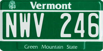 VT license plate NWV246