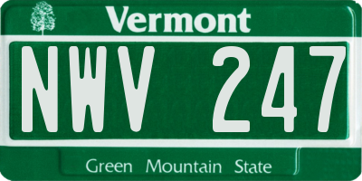 VT license plate NWV247