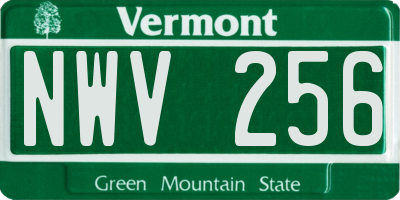 VT license plate NWV256
